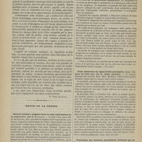 0542 - Page 540 - Revue clinique hebdomadaire. Exostoses chez un adulte / Revue de la presse. Chancre oculaire, siégeant dans le repli semi-lunaire de la conjonctive, par M. Boucheron. (Un. méd.) / Trois opérations de laparotomie pratiquées, dans l'espace de trois ans, sur la même patiente. (Ann. méd. du Calv.) / Traitement des douleurs musculaires violentes par la faradisation. (Rev. de thér.)