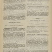 0551 - Page 549 - Revue de gynécologie. I. Des myomes utérins et de leur traitement par les injections d'ergotine dans le tissu de l'utérus, par le Docteur Paul Gérard ; Paris, Ve A. Delahaye et Ce, 1879. - II. Des moyens de généraliser l'allaitement maternel, par le Docteur Ségay... ; Paris, Germer Baillière, 1879. - III. De la rétroversion utérine pendant la grossesse, par le Docteur Ducor ; Paris, Ve A. Delahaye et Ce, 1879. [Docteur V. de Fourcauld] / Société de biologie. Séance du 14 juin 1879. Communications. M. Le Président, de la part de M. Leven : Traité des maladies de l'estomac / Des paralysies. M. Brown-Séquard / Des trous de Monro. M. Mathias Duval / Trente-neuf heures de respiration artificielle. M. Paul Bert / Société médicale des hôpitaux. Séance du 13 juin 1879. Communications. Respiration saccadée. M. Lereboullet / Altérations du sang. M. Quinquaud
