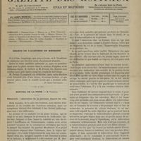 0555 - Page 553 - Sommaire / Séance de l'Académie de médecine. [Dr Victor Revillout] / Hôpital de la Pitié. M. Verneuil. Hématurie : tuberculose de la prostate. Cancer du rein