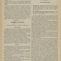 0560 - Page 558 - Hôpital du Midi. M. Ch. Mauriac. Du bubon d'emblée /Académie de médecine. Séance du 17 juin 1879. Correspondance / Élection / Bibliographie. I. Fragments de philosophie médicale, leçons d'introduction aux études cliniques, discours et notices, par M. le Docteur Ch. Schutzenberger... - Paris, G. Masson. II. Fragments d'études pathologiques et cliniques..., avec planches chromo-lithographiées, par le même... - Paris, G. Masson