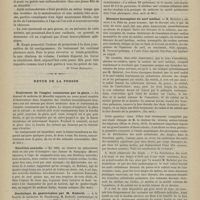 0566 - Page 564 - Revue clinique hebdomadaire. Mélanodermie ; maladie bronzée / Revue de la presse. Traitement de l'angine couenneuse par la glace. (Rev. de thér.) / Dentition nouvelle. (Un. méd.) / Statistique de gastronomies par M. Koeberlé. (Gaz. méd. de Str.) / Blessure incomplète du nerf médian. (Un. méd.)