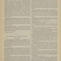 0695 - Page 693 - Société de biologie. Séance du 19 juillet 1879. Communications. Synthèse des corps albuminoïdes. M. Grimaux / Procédé d'arrachement du moteur oculaire commun. M. Laborde / Statistique de la myopie. M. Javal / Séance du 26 juillet 1879. Communication. Du ferro-cyanure de potassium. M. Laborde / Cerveaux d'idiots. M. Bourneville / Action prolongée des sels purgatifs sur la muqueuse intestinale. M. Armand Moreau / De la circulation sanguine dans le corps strié. M. Hallopeau / Injections intra-veineuses de lait et de sucre. M. Moutard-Martin, en son nom et au nom de M. Charles Richet / Hygiène des Écoles. M. Javal