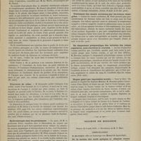 0743 - Page 741 - Revue de la presse. Grossesse extra-utérine ; ouverture du kyste foetal dans l'intestin ; extraction du foetus ; guérison. (Fr. méd.) / Fractures du crâne. (Soc. méd. d'Indre-et-Loire) / Hydrothérapie chez les phthisiques. (Journ. de méd. et de chir. prat.) / Traitement des sueurs nocturnes par les lotions vinaigrées. (Journ. de méd. et de chir. prat.) / Du claquement présystolique des valvules des veines jugulaires, sous-clavières et crurales. (Trib. méd.) / Hoquet guéri par impression morale. (Paris méd.) / Société de biologie. Séance du 9 août 1879. Communications. De la section des nerfs optiques et ciliaires contre l'ophthalmie sympathique et de la guérison des troubles trophiques de la cornée. M. Boucheron