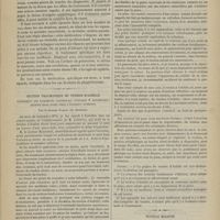 0759 - Page 757 - Hôpital Saint-Louis. M. Fournier. Du phagédénisme. - Diagnostic différentiel du phagédénisme syphilitique et du phagédénisme scrofuleux / Section traumatique du tendon d'Achille. Écartement des extrémités tendineuses d'environ 8 centimètres ; réunion trois jours après l'accident ; guérison. Par le Docteur Paquet... / Pustule maligne traitée par le cautère actuel et le sublimé corrosif, par le Docteur Léon Sorbets...