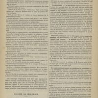 0760 - Page 758 - Pustule maligne traitée par le cautère actuel et le sublimé corrosif, par le Docteur Léon Sorbets... / Société de chirurgie. Séance du 13 août 1879. Communications. De l'incision transversale du voile du palais, pour l'ablation des polypes naso-pharyngiens. M. Boeckel... / Uréthrotomie. M. Horteloup / Fracture provoquée par le chirurgien comme moyen de ramener les mouvements à la suite d'une luxation de l'épaule non réduite. M. Desprès / Des mydriatiques contre les récidives du strabisme. M. Boucheron