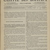 0819 - Page 817 - Sommaire / Revue clinique hebdomadaire. Accidents tardifs consécutifs à l'anesthésie par l'éther ou le chloroforme. - Cas nouveau de dyspnée avec bronchite que l'on peut songer à rattacher à une cause portant sur les pneumogastriques
