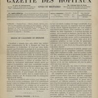 0883 - Page 881 - Sommaire / Séance de l'Académie de médecine. [Dr Brochin] / Hôpital Necker. M. Potain. Infection purulente de cause inconnue, ayant simulé une fièvre typhoïde
