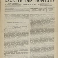 0891 - Page 889 - Sommaire / Revue clinique hebdomadaire. Le tubercule et la phthisie. - Les tuberculeux et les phthisiques
