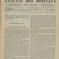 0899 - Page 897 - Sommaire / Hôpital Necker. M. Potain. Laryngite tuberculeuse ; aphonie ; cornage