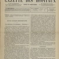 0915 - Page 913 - Sommaire / Revue clinique hebdomadaire. Les tuberculeux et les phthisiques. -Traitement