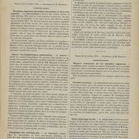0999 - Page 997 - Des troubles trophiques des téguments dans les paralysies de l'enfance ; par M. le Docteur Croneau... / Société médicale des hôpitaux. Séance du 10 octobre 1879. Communications. Érythème papuleux généralisé des jambes et de la conjonctive. M. Gouguenheim / Cancer des lymphatiques pulmonaires. M. Debove / Pemphigus des nouveau-nés. M. Hervieux / Séance du 24 octobre 1879. Communications. Rapport trimestriel sur les maladies régnantes. M. Besnier / Scrofule vaccinale. M. Constantin Paul / Kyste hydatique du foie. M. Gérin-Roze