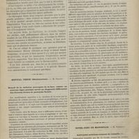 1005 - Page 1003 - Hôpital Saint-Louis. M. Le Dentu. Indications thérapeutiques des rétrécissements du rectum / Hôpital Tenon (Ménilmontant). M. Strauss. Retard de la sudation provoquée de la face, comme un nouveau signe pouvant servir au diagnostic différentiel des diverses formes de paralysie faciale / Hôtel-Dieu de Marseille. M. Combalat. Anévrysme artérioso-veineux de l'aisselle. (Observation recueillie par M. G. Cousin...)