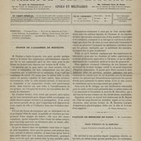 1115 - Page 1113 - Sommaire / Séance de l'Académie de médecine. [Dr Victor Revillout] / Faculté de médecine de Paris. M. Laboulbène. Cours d'histoire de la médecine. (Leçon d'ouverture recueillie par M. A. Routier)