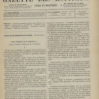 1123 - Page 1121 - Sommaire / Faculté de médecine de Paris. M. Laboulbène. Cours d'histoire de la médecine. (Leçon d'ouverture recueillie par M. A. Routier)