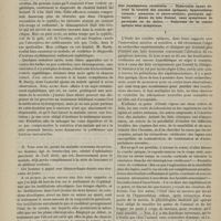 1188 - Page 1186 - Hôpital de la Charité. M. Gosselin. I. Chancre syphilitique et bubon strumeux ; roséole et eczéma. - II. Ophthalmie blennorrhagique ; traitement par l'alcool / Hôpital des Enfants-Malades. M. Bouchut. Des localisations cérébrales. - Tubercules ayant détruit la totalité des couches optiques ; hyperesthésie cutanée ; amaurose et névro-rétinite ; paralysie agitante. - Abcès du lobe frontal, sans symptômes de paralysie ou de délire. - Tubercule de la couche optique sans symptômes