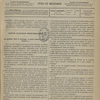 0147 - Page 137 - Sommaire / Revue clinique hebdomadaire. La syphilis dans le mariage ; le péril vénérien dans la famille