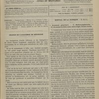 0061 - Page 49 - Sommaire / Séance de l'Académie de médecine / Hôpital de la Clinique. M. Depaul. I. Grossesse gémellaire. - II. Hydrencéphalocèle. - III. Grossesse de deux mois, hémorragie, fausse couche