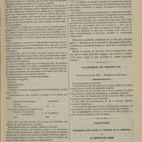 0207 - Page 195 - Observation d'un cas de tétanos traumatique guéri par un traitement mixte. Par M. le Docteur Sédan... / Académie de médecine. Séance du 27 février 1883. Correspondance / Variétés. Documents pour servir à l'histoire de la médecine