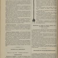 0218 - Page 206 - Revue de la presse. Des collections purulentes périspléniques / Céphalématome tardif. (Arch. de méd.) / Tumeur du faisceau sensitif. (Rev. de médecine) / Société de chirurgie. Séance du 1er mars 1883. Correspondance. Rachitisme et syphilis. M. Cazin... / Instruments et appareils. Nouvel excitateur utérin double / Modification au siphon de Potain employé pour le lavage de la plèvre. Par M. Voiturier / Chronique et nouvelles scientifiques