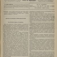 0301 - Page 289 - Sommaire / Revue clinique hebdomadaire. Des diverses espèces de purpuras