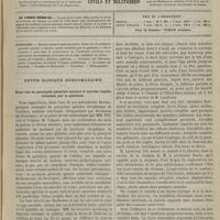 0325 - Page 313 - Sommaire / Revue clinique hebdomadaire. Deux cas de paralysie générale spinale à marche rapide terminés par la guérison