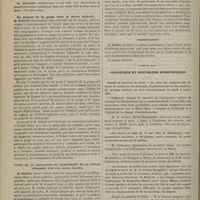 0458 - Page 446 - Société médicale des hôpitaux. Séance du 11 mai 1883. Angine ulcéreuse. Pseudo-paralysie syphilitique. M. Damaschino / Du muguet de la gorge dans la fièvre typhoïde. M. Duguet / Suite de la discussion du traitement de la fièvre typhoïde par les bains froids. M. Féréol / Présentation / Chronique et nouvelles scientifiques. Faculté de médecine de Paris / Faculté de médecine de Paris