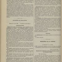 0520 - Page 508 - Hôpital du Midi. M. Charles Mauriac. Phagédénisme syphilitique / Société de biologie. Séance du 2 juin 1883. Communications. Emploi de l'acide chlorhydrique pour empêcher la fermentation de l'urine. M. Charles Richet / Modifications fonctionnelles du coeur produites expérimentalement. M. Franck / Toxicité des alcools. M. Rabuteau / Démonstration en faveur des vivisections. M. Brown-Séquard / Élection / Ministère de la guerre. Examen des médecins et des pharmaciens-majors de deuxième classe