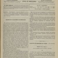 0525 - Page 513 - Sommaire / Séance de l'Académie de médecine / Faculté de médecine de Paris. M. Laboulbène. Histoire de la rage. (Leçons recueillies par M. le Docteur O. Guillier)