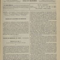 0597 - Page 585 - Sommaire / Séance de l'Académie de médecine / Faculté de médecine de Paris. M. Laboulbène. Histoire de la rage. (Leçons recueillies par M. le Docteur O. Guillier)