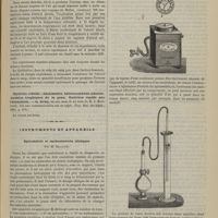 0601 - Page 589 - Société de biologie. Séance du 23 juin 1883. Communications. Procédé d'anesthésie à l'aide de solutions titrées d'alcool et de chloroforme. M. Quinquaud / Sur l'absorption des vapeurs d'alcool absolu par les poumons. M. Quinquaud, en son nom et au nom de M. Gréhant / Hystérie rebelle : aboiements, hémianesthésie absolue, troubles trophiques de la peau. Guérison rapide par l'aluminium. M. Burq, en son nom et au nom de M. J. Moricourt / Instruments et appareils. Spirométrie et carbonimétrie cliniques ; par M. Bellangé