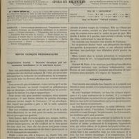 0605 - Page 593 - Sommaire / Revue clinique hebdomadaire. Températures locales. - Gastrite chronique par alimentation insuffisante et de mauvaise nature / Coliques hépatiques