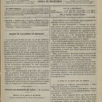 0845 - Page 833 - Sommaire / Séance de l'Académie de médecine / Faculté de médecine de Paris. M. Laboulbène. Histoire de la morve et du farcin. (Leçons recueillies par M. le Docteur Octave Guillier)