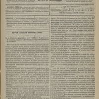 0877 - Page 865 - Sommaire / Revue clinique hebdomadaire. De la dilatation pupillaire, sous l'influence du pincement de la peau, dans les affections méningo-encéphaliques de l'enfance