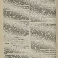 0920 - Page 908 - Recherches sur le caner encéphaloïde sa nature, sa marche, son mode de propagation ; par M. le Professeur Sappey. (Note lue à l'Académie des sciences dans la séance du 1er octobre 1883) / Académie de médecine. Séance du 2 octobre 1883. Correspondance. Vaccination préventive du rouget. M. Bouley, lettre adressée par M. Maucuer..., à M. Herbet... / Lectures. La contagion de la tuberculose. M. G. Daremberg