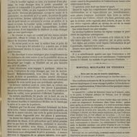 0975 - Page 963 - Revue clinique hebdomadaire. Introduction d'un pot à pommade dans le vagin. Perforation de la cloison vésico-vaginale. Formation d'un volumineux calcul de phosphate de chaux à l'intérieur et au pourtour du corps étranger. Ablation après un séjour de plus de quatre ans. Opération de la fistule vésico-vaginale. Guérison / Hôpital militaire de Tébessa. Note sur un cas de hernie épiploïque. Par M. le Docteur Moty...