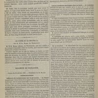 0982 - Page 970 - Hôtel-Dieu. M. Richet. I. Bec-de-lièvre double. - II. Cancroïde du sein. - III. Fistule anale borgne externe / Le cuivre et le choléra. Par M. W.-R. Brame... / Société de biologie. Séance du 20 octobre 1883. Communications. Influence du morphinisme sur la grossesse. M. Ferré / Lésion cérébrale spontanée chez un lapin. M. Laborde / De la rotation. M. Delaunay