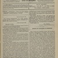 1013 - Page 1001 - Sommaire / Paris, le 2 novembre 1883. [Correspondance]. [Dr A. Després] / Séance de l'Académie de médecine