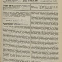 1021 - Page 1009 - Sommaire / Hôpital de la Charité. M. Landouzy. Phymatose pulmonaire et ganglionnaire, médiastine probable, compression de l'oesophage, rétrécissement
