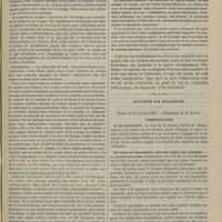 1023 - Page 1011 - Rétrécissement cancéreux de la partie supérieure de l'oesophage ; alimentation artificielle ; mort par syncope ; autopsie. Par M. le Docteur A. Fort / Société de biologie. Séance du 27 octobre 1883. Communication. De l'état de fascination chez les sujets non malades. M. Dumontpallier, une note du Docteur Brémaud