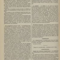 1024 - Page 1012 - Société de biologie. Séance du 27 octobre 1883. Communication. De l'état de fascination chez les sujets non malades. M. Dumontpallier, une note du Docteur Brémaud / De la suggestion à l'état de veille. M. Dumontpallier, communication du Professeur Bernheim / Le jequiriti. M. Cornil, en son nom et au nom de M. Berlioz / Procédé de contention. M. Darsonval, sur un nouveau procédé de M. Brown-Séquard / Présentation / Séance du 3 novembre 1883. Communications. Origine des vaisseaux lymphatiques. M. Sappey