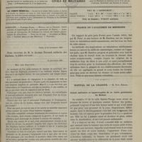 1053 - Page 1041 - Sommaire / Paris, le 14 novembre 1883. [Correspondance]. [A. Ferrand] / Séance de l'Académie de médecine / Hôpital de la Charité. M. Paul Berger. Calcul salivaire et hypertrophie de la boule graisseuse de Bichat