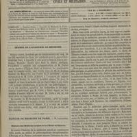 1077 - Page 1065 - Sommaire / Séance de l'Académie de médecine / Faculté de médecine de Paris. M. Laboulbène. Histoire des médecins arabes et de l'École de Salerne