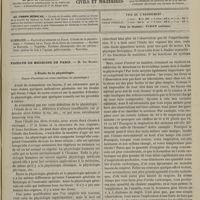 1093 - Page 1081 - Sommaire / Faculté de médecine de Paris. M. Ch. Richet. L'étude de la physiologie. (Leçon d'ouverture au cours auxiliaire de physiologie)