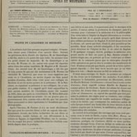 1101 - Page 1089 - Sommaire / Séance de l'Académie de médecine / Faculté de médecine de Paris. M. Laboulbène. Histoire des médecins arabes et de l'École de Salerne