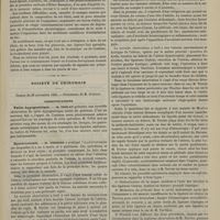 1113 - Page 1101 - Thérapeutique. Des adjuvants rationnels de la médication ferrugineuse ; par M. le Docteur M. Baschet / Société de chirurgie. Séance du 28 novembre 1883. Communications. Taille hypogastrique. M. Trélat / Hystérectomie. M. Terrier