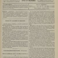 1125 - Page 1113 - Sommaire / Séance de l'Académie de médecine / Faculté de médecine de Paris. M. Laboulbène. Histoire des médecins arabes et de l'École de Salerne
