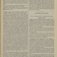 1145 - Page 1133 - Obstétrique. Dystocie par excès de volume de foetus chez une femme régulièrement conformée. Avantages des tractions exercées sur les bras pour opérer le dégagement du tronc après la décollation du foetus. Par M. Bailly... / Société de biologie. Séance du 8 décembre 1883. Communications. États nerveux provoqués chez des sujets sains. M. Brémond / Antagonisme de la pilocarpine et de l'ergotine. M. Rabuteau