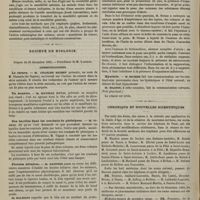 1170 - Page 1158 - Réflexions générales sur l'hypnotisme. Sensibilité, impressionnabilité et contractures réflexes à l'état de veille et dans les différentes périodes du sommeil provoqué. Par M. Paul Magnin / Société de biologie. Séance du 25 décembre 1883. Communications. Le curare. M. Charles Richet, au nom de M. Stassala... / Un monstre. M. Mathias Duval / Des bacilles dans les crachats de phtisiques. M. Vignal / Fistules biliaires. M. Dastres / Des organismes inférieurs dans la suppuration. M. Straus / Hystérie. M. Richer / Chronique et nouvelles scientifiques