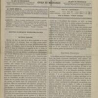 0419 - Page 409 - Sommaire / Revue clinique hebdomadaire. La fièvre typhoïde