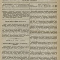 0011 - Page 1 - Sommaire / Séance de l'Académie de médecine / Hôpital de la Pitié. M. Verneuil. Tuberculose généralisée à la suite du traumatisme opératoire
